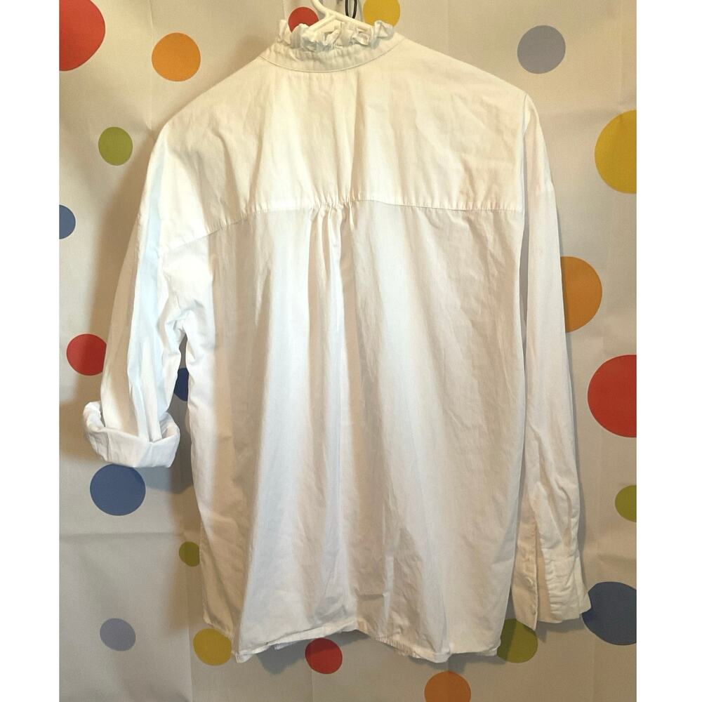 Mng Size 4 White Ruffle Blouse Button Front - image 8